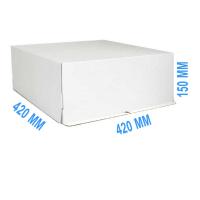 Коробка для торта 420 мм Х 420 мм Х 150 мм белая без окна