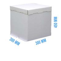 Коробка для торта 300 мм Х 300 мм Х 450 мм  белая без окна